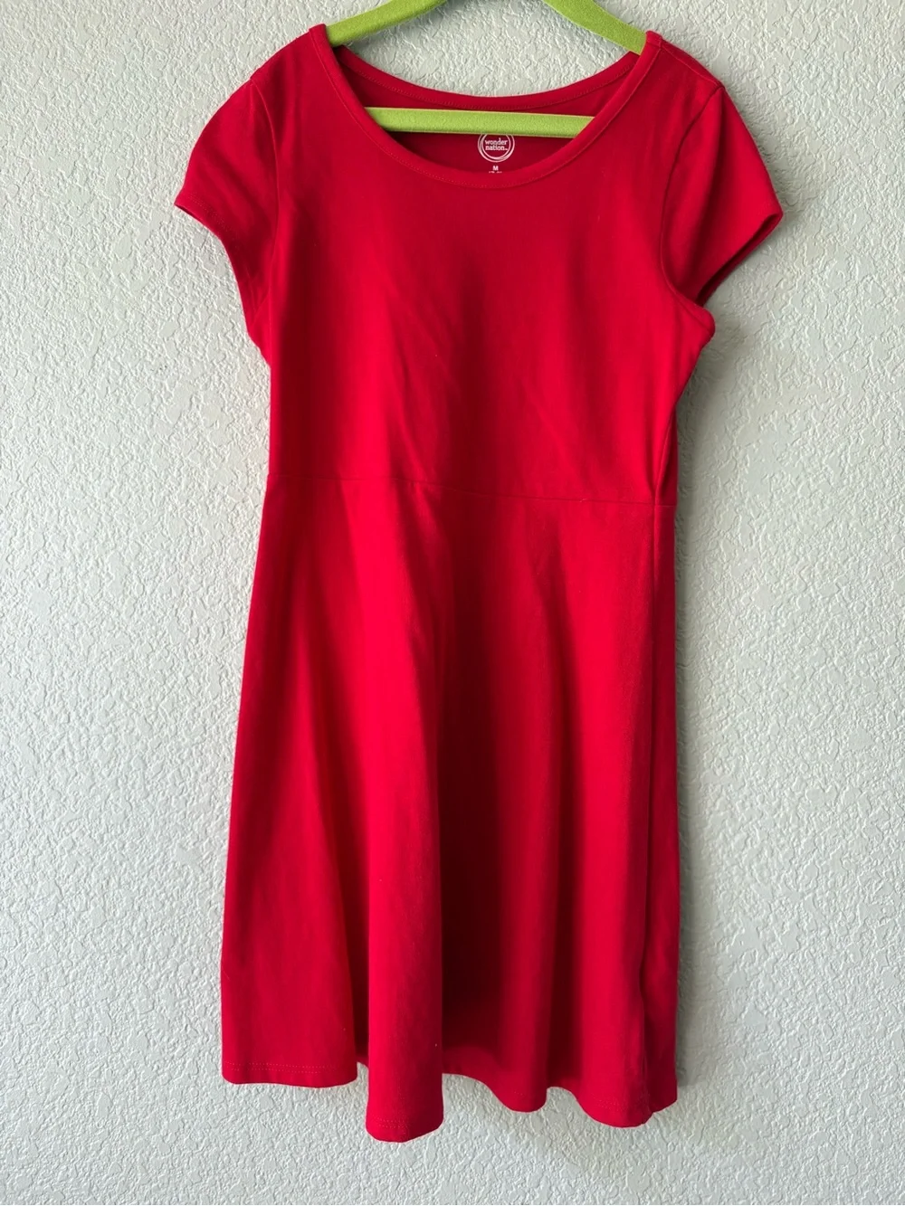 wonder nation Red Short Sleeve Knit A-Line Dress
